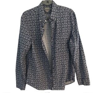 J. Crew Organic Cotton Floral Button Down Long sleeve size medium collar…